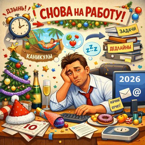 ​  Как вернуться к работе после новогодних праздников без стресса? ✨🎉 ​